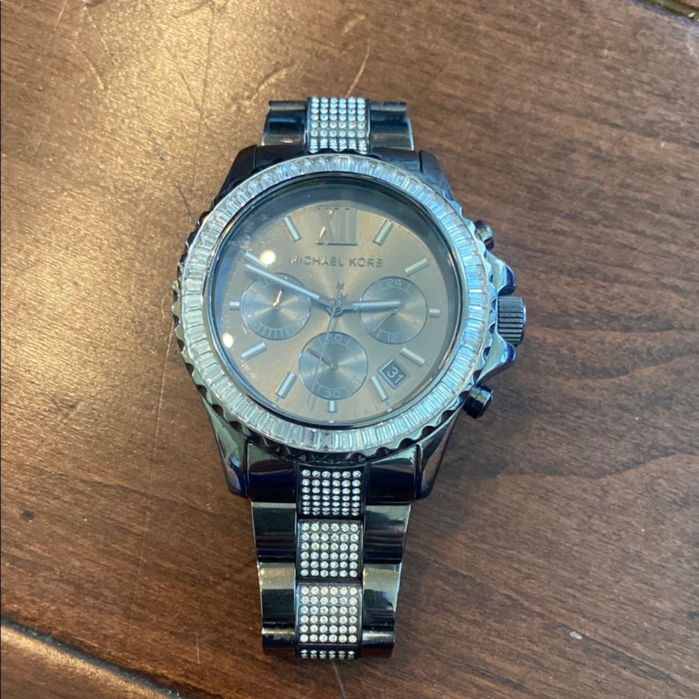 Michael Kors Black and Silver Watch